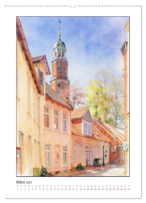Hafen und Altstadt - Leer in Ostfriesland (CALVENDO Premium Wandkalender 2027)