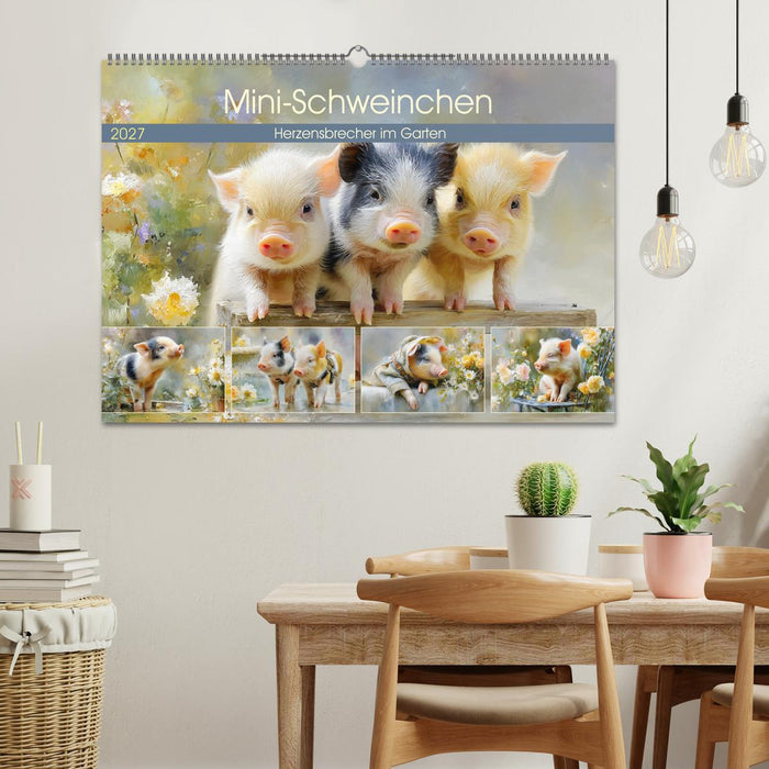 Mini-Schweinchen. Herzensbrecher im Garten (CALVENDO Wandkalender 2027)