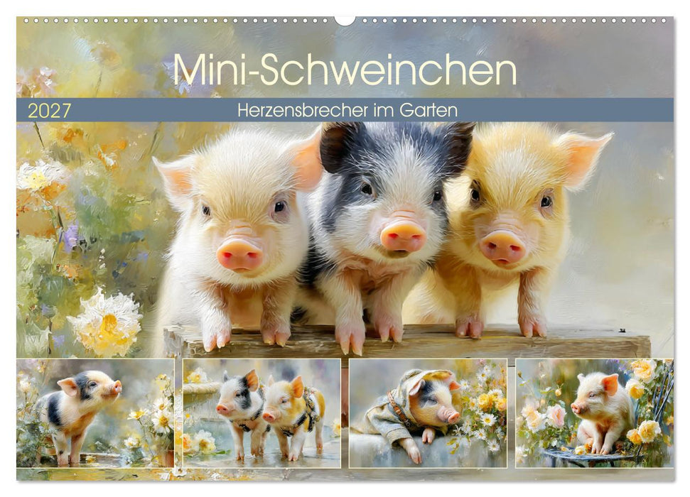 Mini-Schweinchen. Herzensbrecher im Garten (CALVENDO Wandkalender 2027)