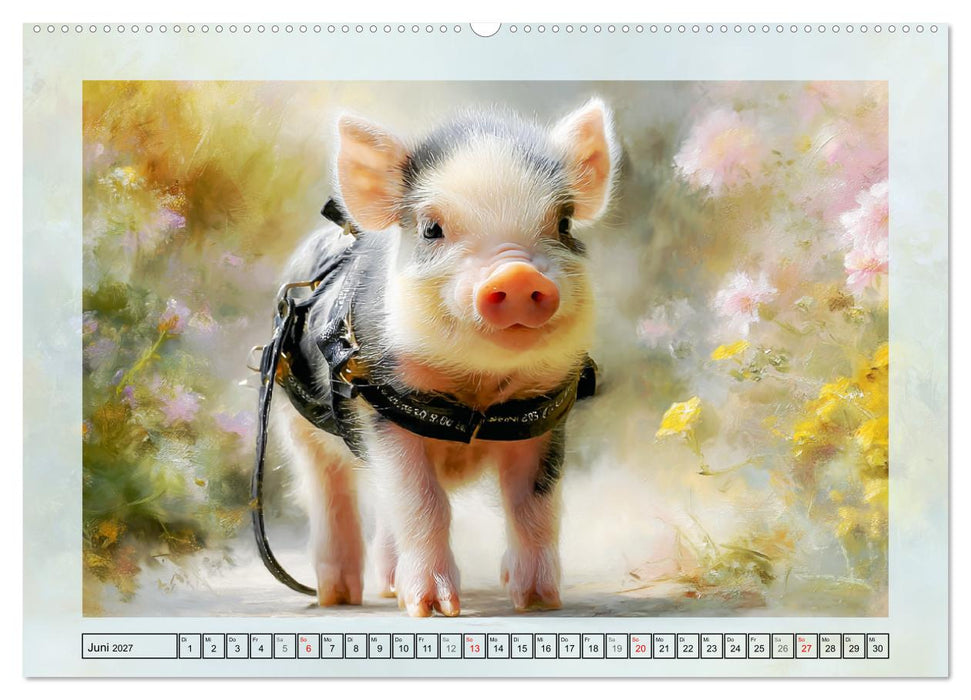 Mini-Schweinchen. Herzensbrecher im Garten (CALVENDO Wandkalender 2027)