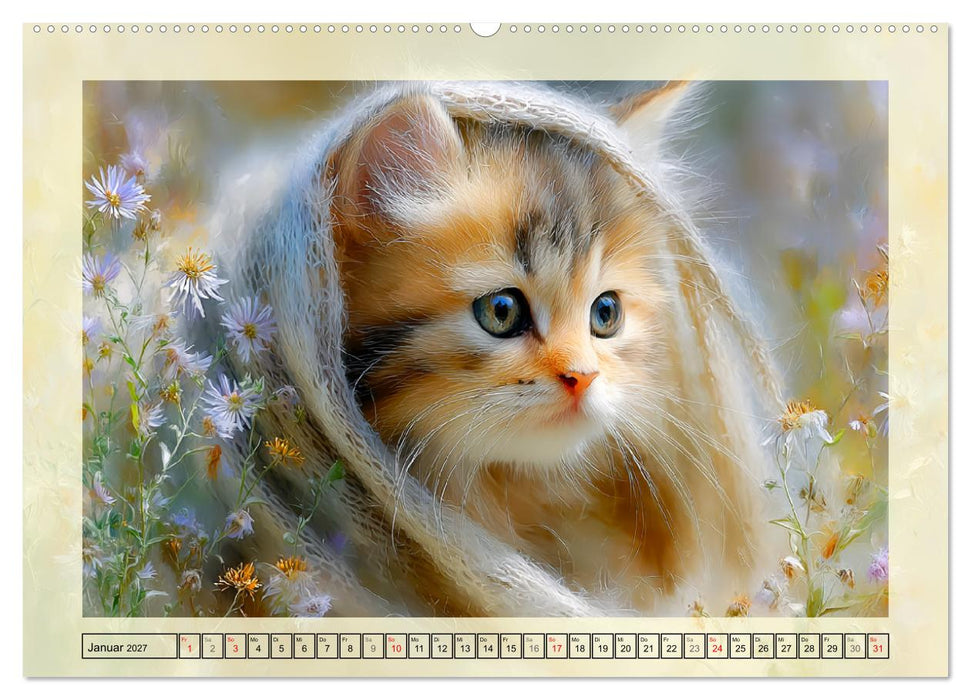 Katzenbabys. Flauschige Glücksmomente (CALVENDO Wandkalender 2027)