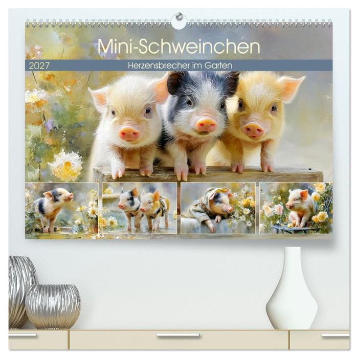 Mini-Schweinchen. Herzensbrecher im Garten (CALVENDO Premium Wandkalender 2027)