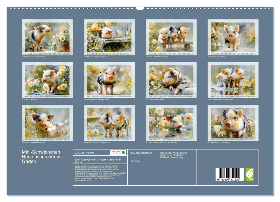 Mini-Schweinchen. Herzensbrecher im Garten (CALVENDO Premium Wandkalender 2027)