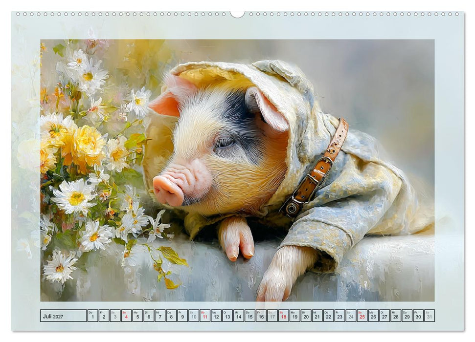 Mini-Schweinchen. Herzensbrecher im Garten (CALVENDO Premium Wandkalender 2027)
