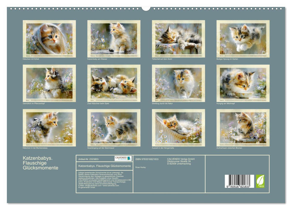 Katzenbabys. Flauschige Glücksmomente (CALVENDO Premium Wandkalender 2027)