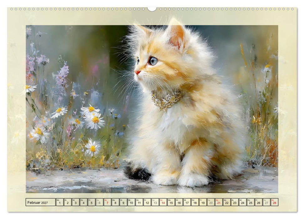 Katzenbabys. Flauschige Glücksmomente (CALVENDO Premium Wandkalender 2027)