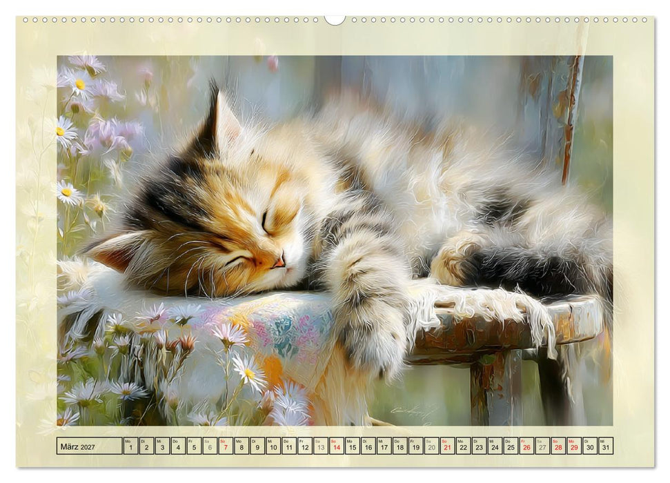 Katzenbabys. Flauschige Glücksmomente (CALVENDO Premium Wandkalender 2027)