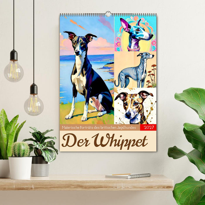 Der Whippet. Malerische Porträts (CALVENDO Wandkalender 2027)