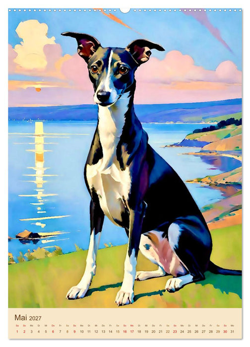 Der Whippet. Malerische Porträts (CALVENDO Premium Wandkalender 2027)