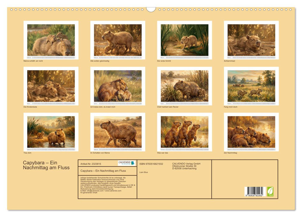 Capybara – Ein Nachmittag am Fluss (CALVENDO Wandkalender 2027)