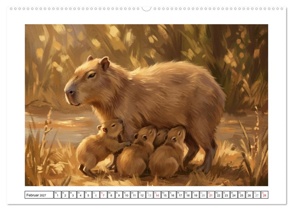 Capybara – Ein Nachmittag am Fluss (CALVENDO Wandkalender 2027)