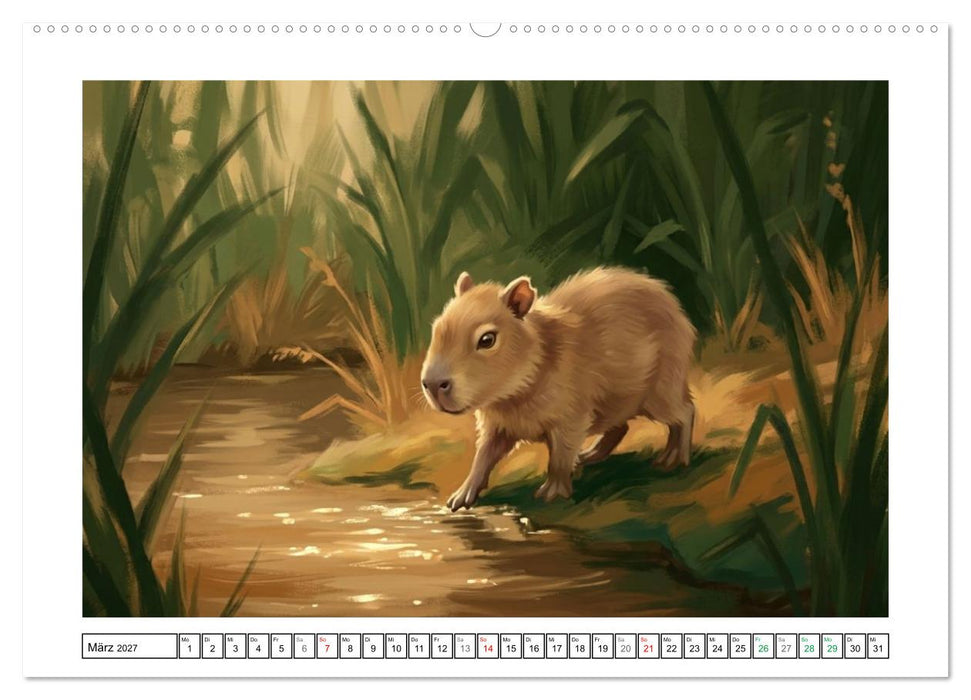 Capybara – Ein Nachmittag am Fluss (CALVENDO Wandkalender 2027)