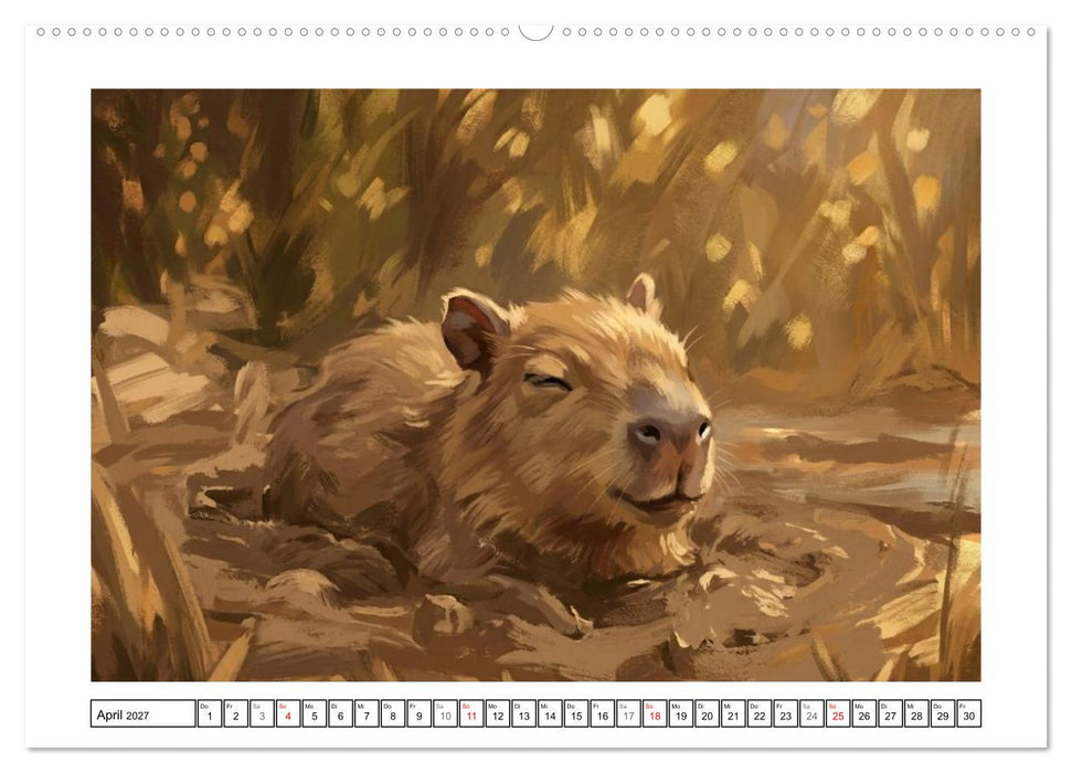 Capybara – Ein Nachmittag am Fluss (CALVENDO Wandkalender 2027)
