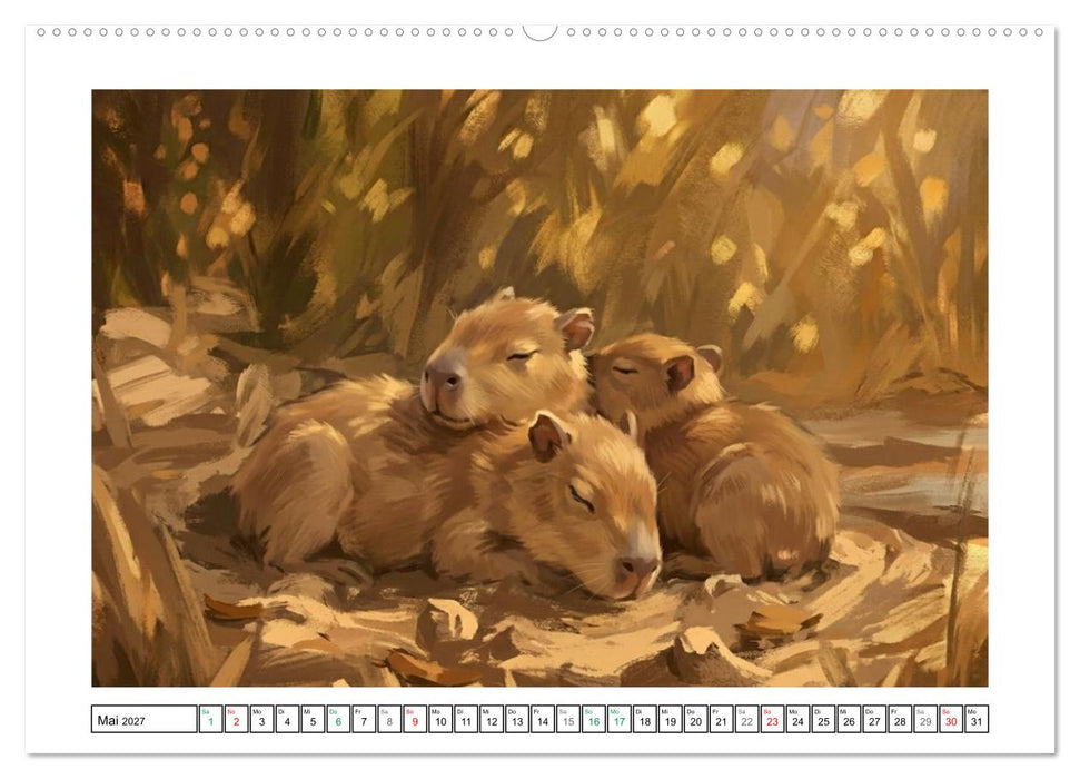 Capybara – Ein Nachmittag am Fluss (CALVENDO Wandkalender 2027)