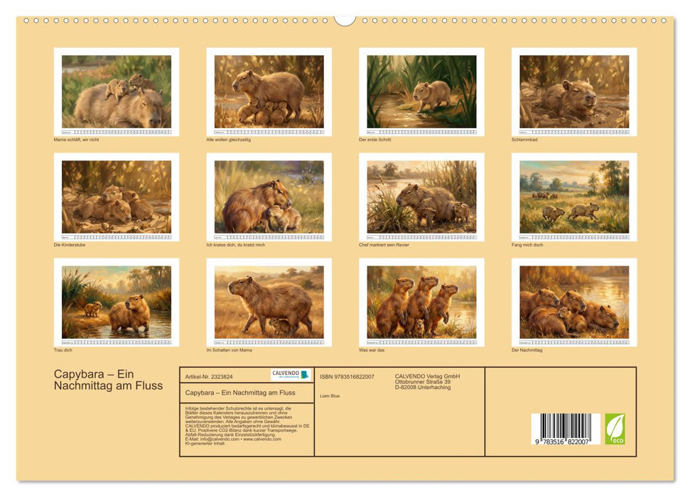 Capybara – Ein Nachmittag am Fluss (CALVENDO Premium Wandkalender 2027)