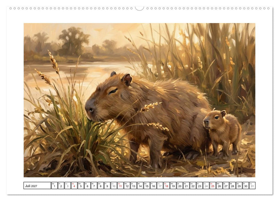 Capybara – Ein Nachmittag am Fluss (CALVENDO Premium Wandkalender 2027)