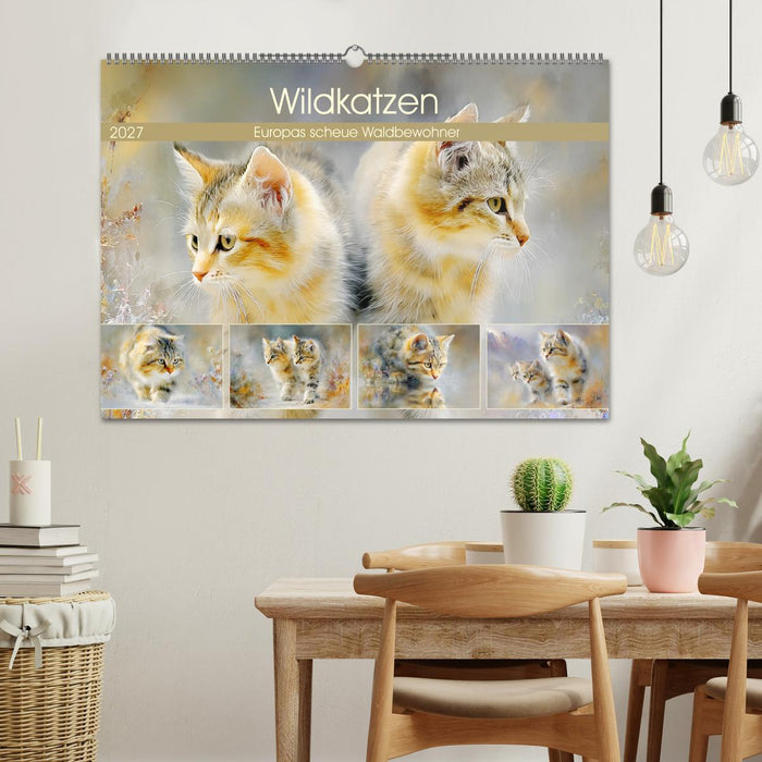 Wildkatzen. Europas scheue Waldbewohner (CALVENDO Wandkalender 2027)