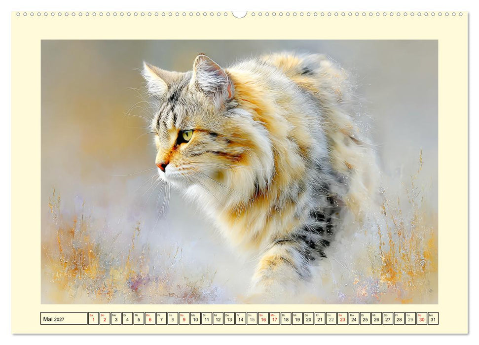 Wildkatzen. Europas scheue Waldbewohner (CALVENDO Premium Wandkalender 2027)