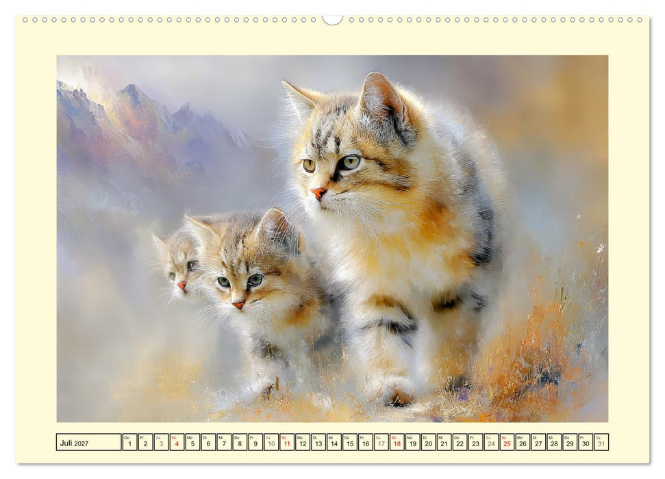 Wildkatzen. Europas scheue Waldbewohner (CALVENDO Premium Wandkalender 2027)