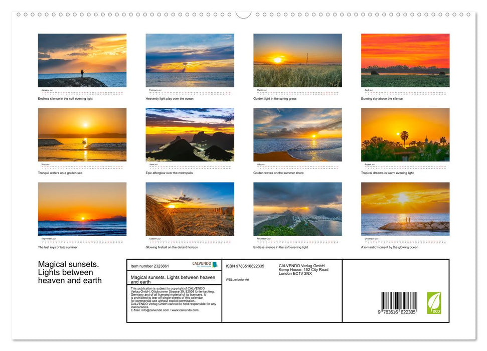 Magical sunsets. Lights between heaven and earth (CALVENDO Premium-Calendar 2027)
