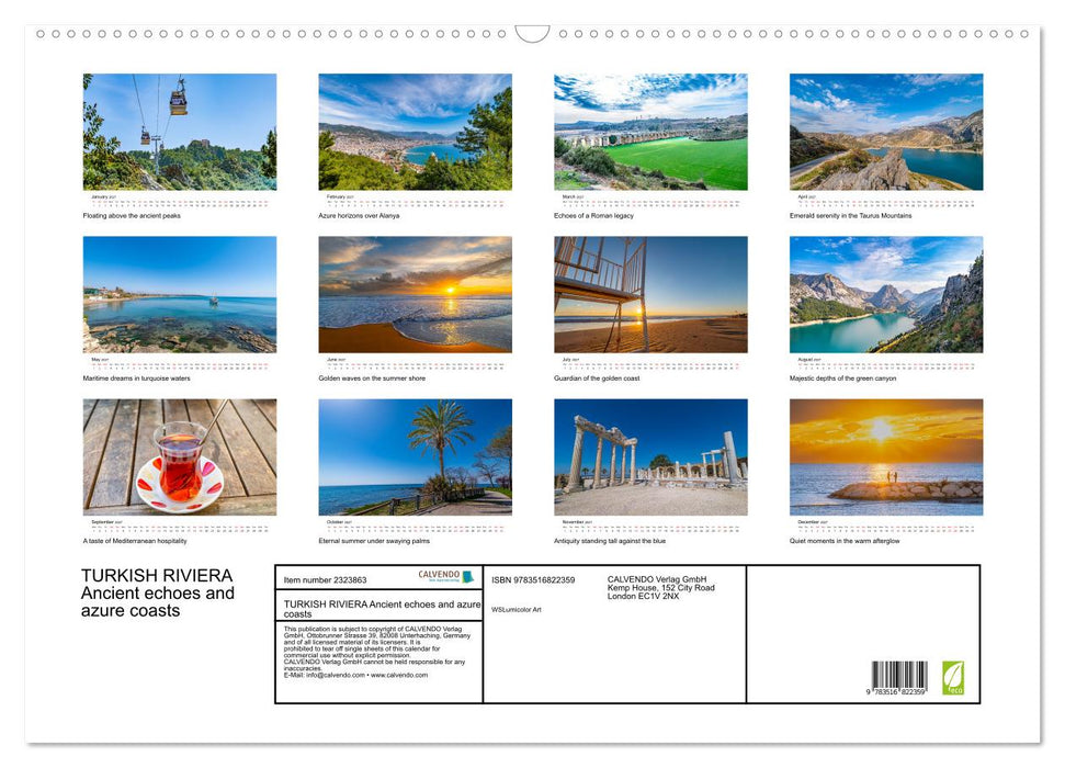 TURKISH RIVIERA Ancient echoes and azure coasts (CALVENDO Monthly Calendar 2027)