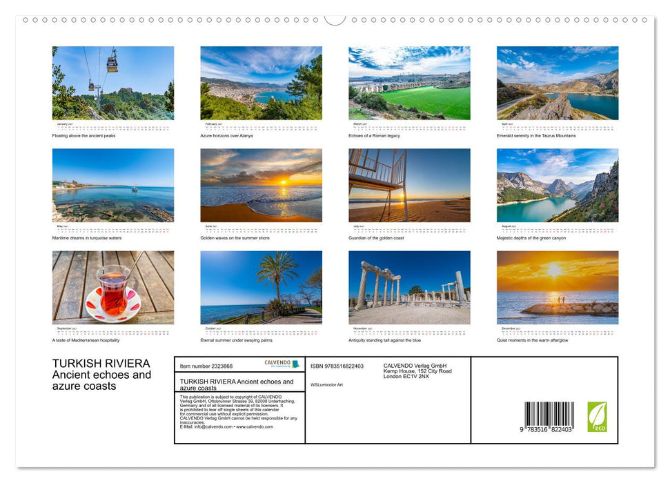 TURKISH RIVIERA Ancient echoes and azure coasts (CALVENDO Premium-Calendar 2027)