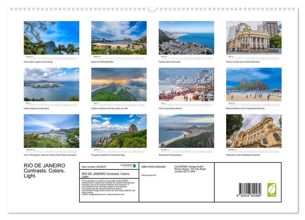 RIO DE JANEIRO Contrasts. Colors. Light. (CALVENDO Premium-Calendar 2027)