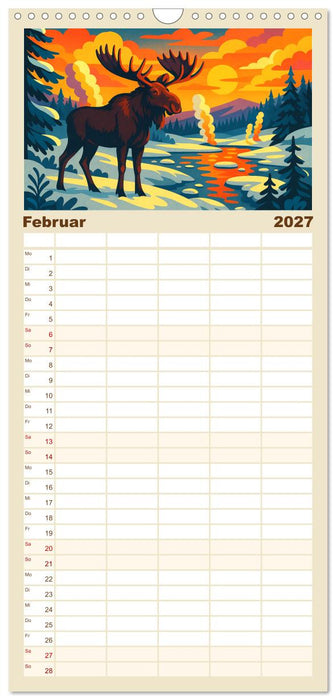 Nordamerika von Alaska bis Texas - Wild, Weit und Wunderschön (CALVENDO Familienplaner 2027)