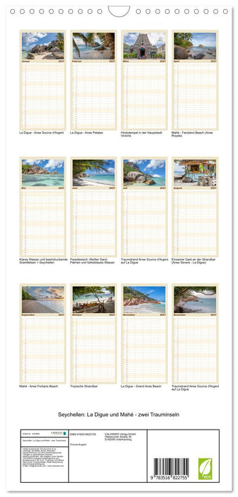 Seychellen: La Digue und Mahé - zwei Trauminseln (CALVENDO Familienplaner 2027)