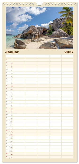 Seychellen: La Digue und Mahé - zwei Trauminseln (CALVENDO Familienplaner 2027)