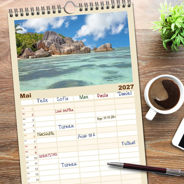 Seychellen: La Digue und Mahé - zwei Trauminseln (CALVENDO Familienplaner 2027)
