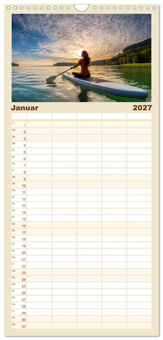 Im Fluss der Zeit – SUP-Momente zum Durchatmen (CALVENDO Familienplaner 2027)