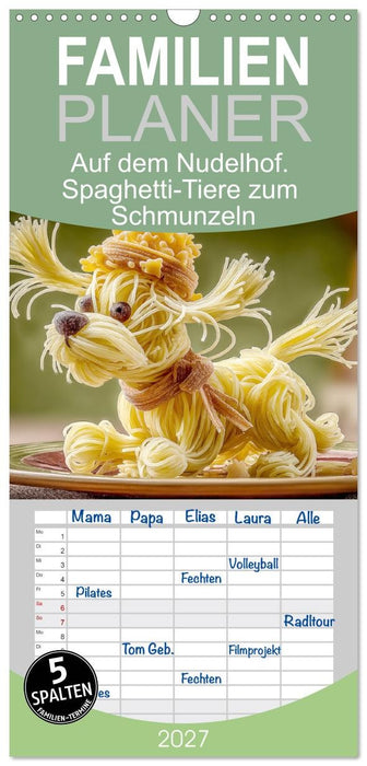 Auf dem Nudelhof. Spaghetti-Tiere zum Schmunzeln (CALVENDO Familienplaner 2027)