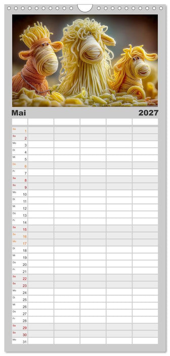 Auf dem Nudelhof. Spaghetti-Tiere zum Schmunzeln (CALVENDO Familienplaner 2027)