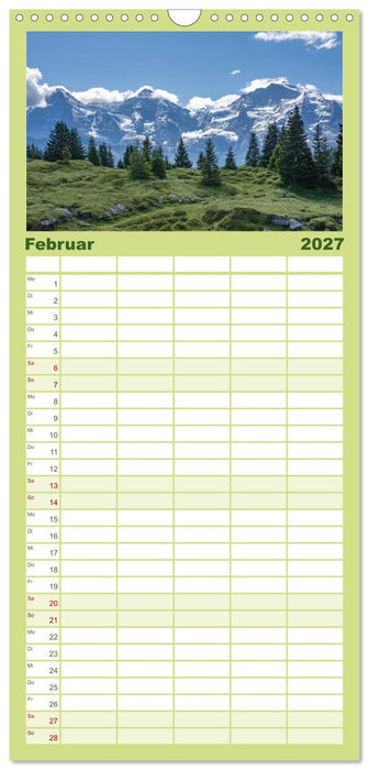 Berner Oberland - Bergwelten (CALVENDO Familienplaner 2027)
