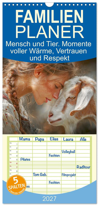 Mensch und Tier. Momente voller Wärme, Vertrauen und Respekt (CALVENDO Familienplaner 2027)