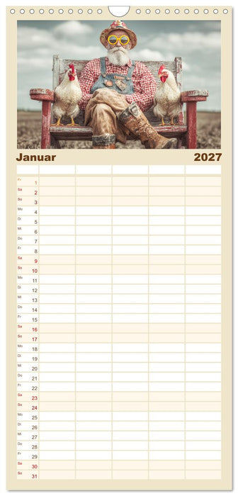 Die Hühnerhelden. Witz und Charme mit Männern, die Eier haben (CALVENDO Familienplaner 2027)
