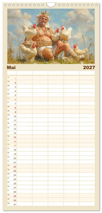 Die Hühnerhelden. Witz und Charme mit Männern, die Eier haben (CALVENDO Familienplaner 2027)