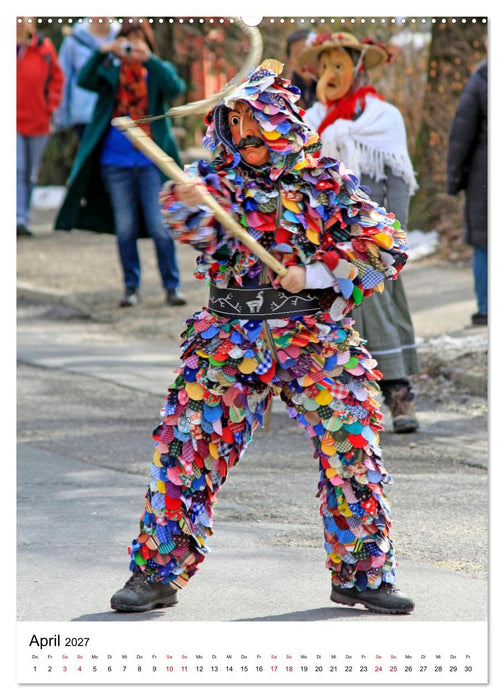 Gesichter, Holzlarven im Fasching von Mittenwald in Oberbayern (CALVENDO Wandkalender 2027)