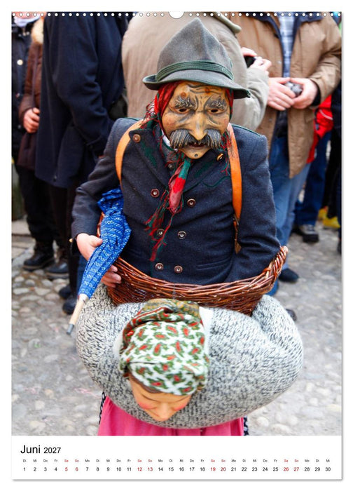 Gesichter, Holzlarven im Fasching von Mittenwald in Oberbayern (CALVENDO Wandkalender 2027)