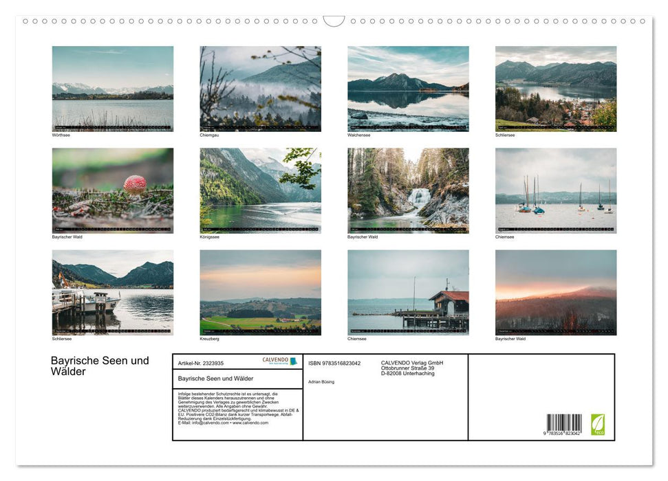 Bayrische Seen und Wälder (CALVENDO Wandkalender 2027)