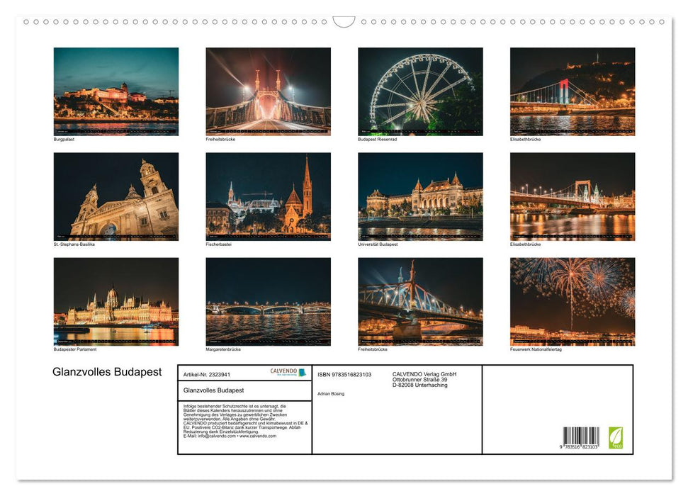 Glanzvolles Budapest (CALVENDO Wandkalender 2027)