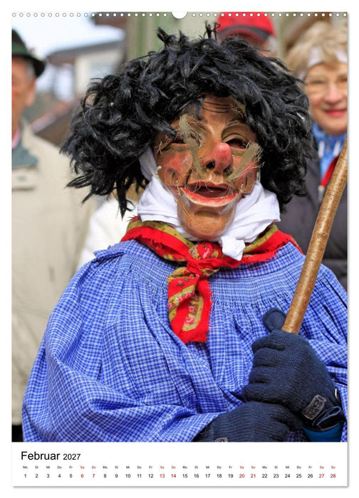 Gesichter, Holzlarven im Fasching von Mittenwald in Oberbayern (CALVENDO Premium Wandkalender 2027)