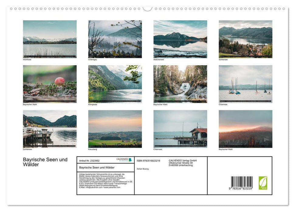 Bayrische Seen und Wälder (CALVENDO Premium Wandkalender 2027)