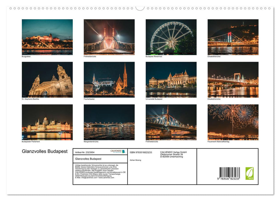 Glanzvolles Budapest (CALVENDO Premium Wandkalender 2027)
