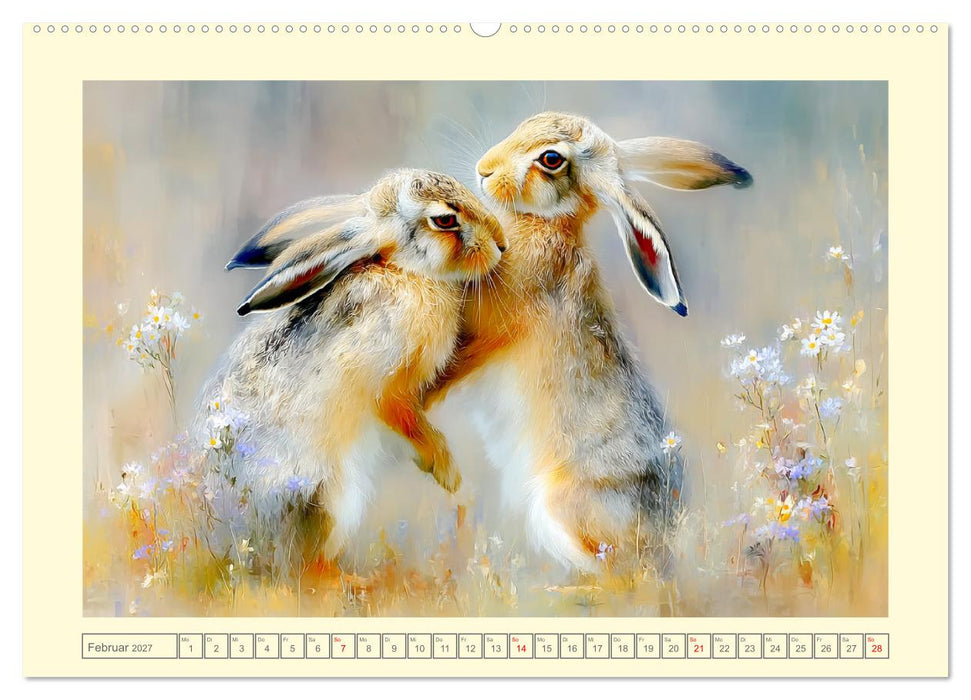 Wildhasen. Meister der Tarnung in offener Feldflur (CALVENDO Wandkalender 2027)