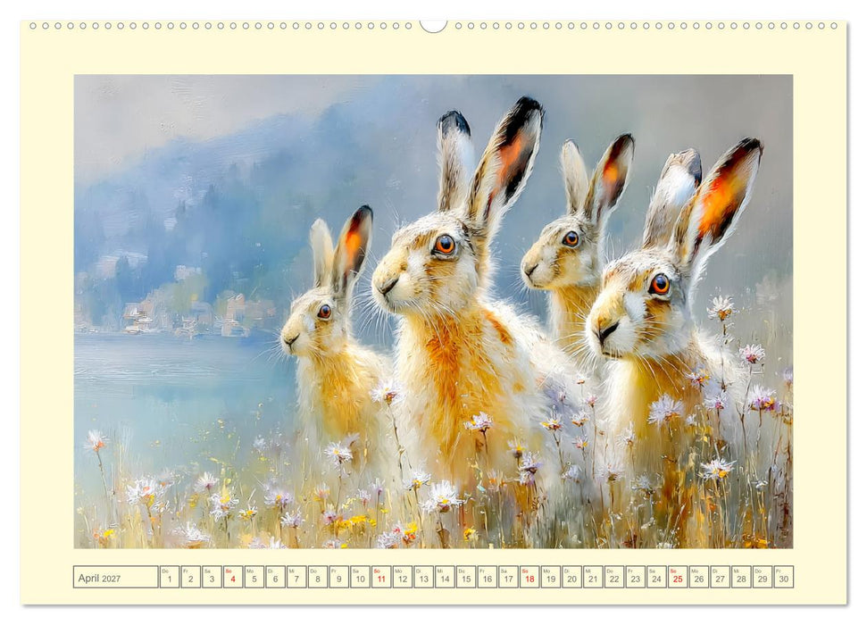 Wildhasen. Meister der Tarnung in offener Feldflur (CALVENDO Wandkalender 2027)