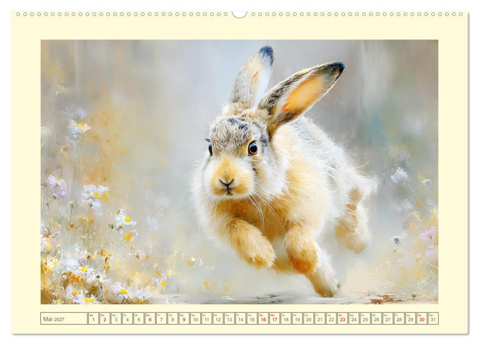 Wildhasen. Meister der Tarnung in offener Feldflur (CALVENDO Wandkalender 2027)