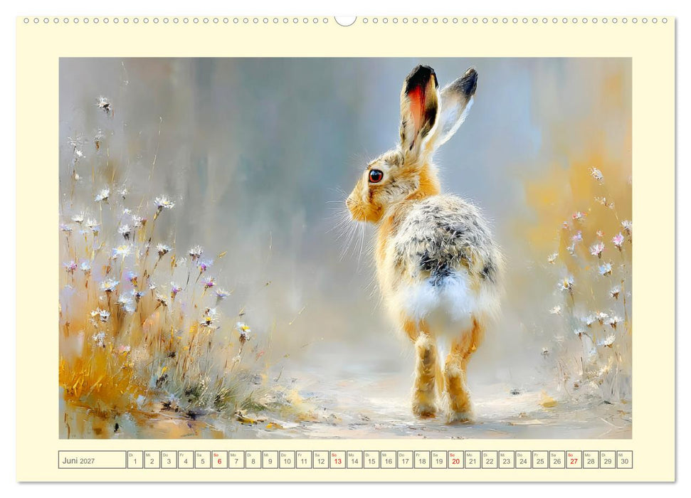 Wildhasen. Meister der Tarnung in offener Feldflur (CALVENDO Wandkalender 2027)