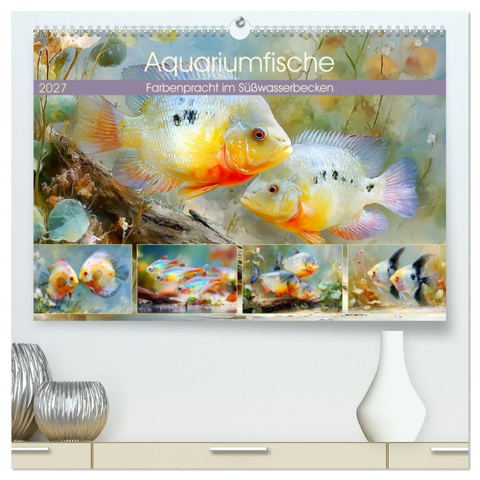 Aquariumfische. Farbenpracht im Süßwasserbecken (CALVENDO Premium Wandkalender 2027)